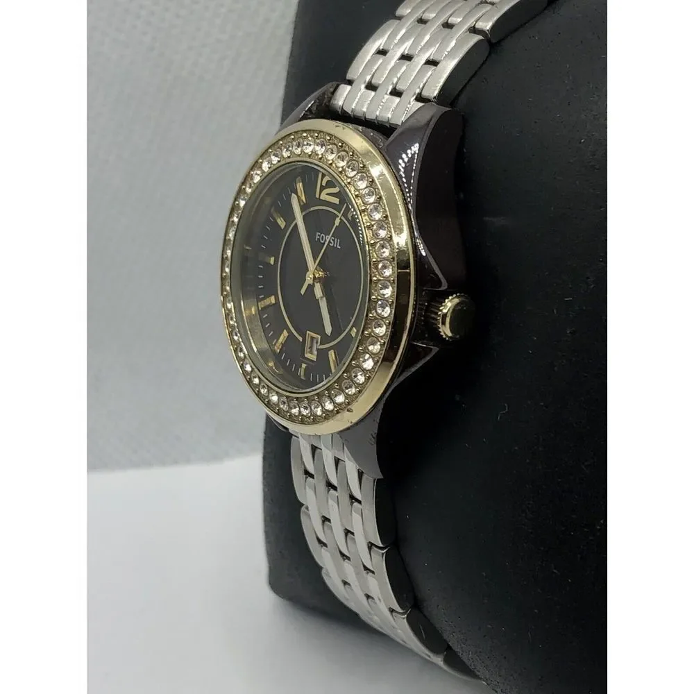 Fossil CE1055 Women's Stainless Steel Analog Black Dial Quartz Wrist Watch OP620